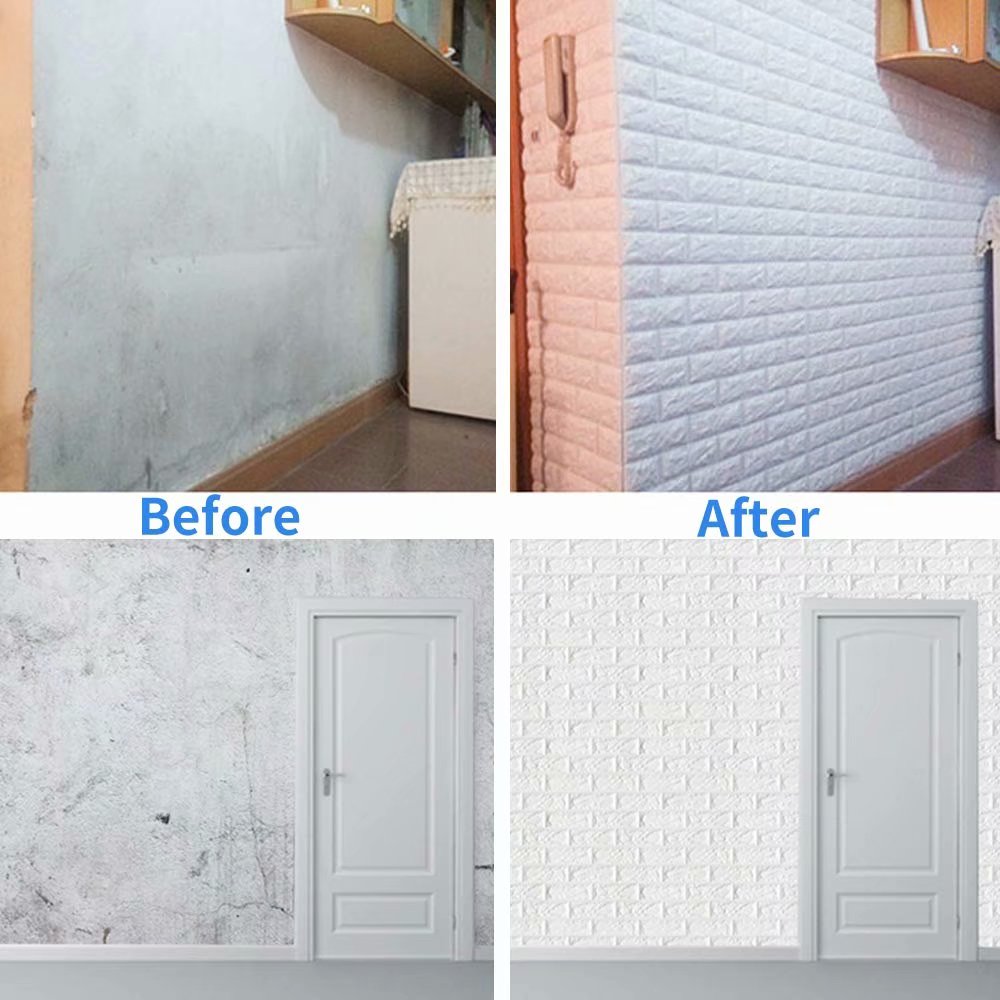3D Wallpaper PE Foam High Self-Adhesive Wallpaper Stickers Peel and Stick 3D Art Wall Room Panels for TV Walls, Sofa Background Wall Decor - Size 35 X 35 CM (20 Sheets)