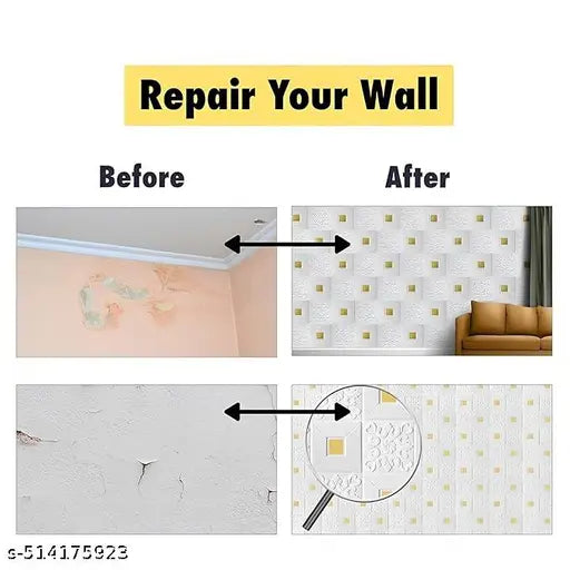 3D Wallpaper PE Foam High Self-Adhesive Wallpaper Stickers Peel and Stick 3D Art Wall Room Panels for TV Walls, Sofa Background Wall Decor - Size 35 X 35 CM (20 Sheets)